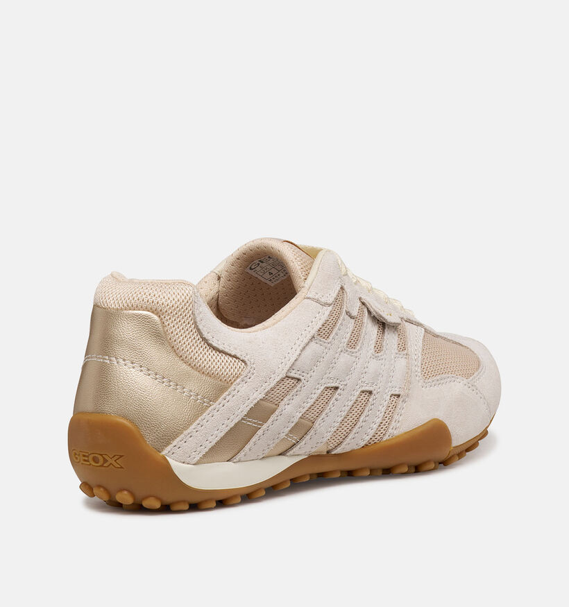 Geox Snake Original Baskets casual en Beige pour femmes (368487) - pour semelles orthop&eacute;diques