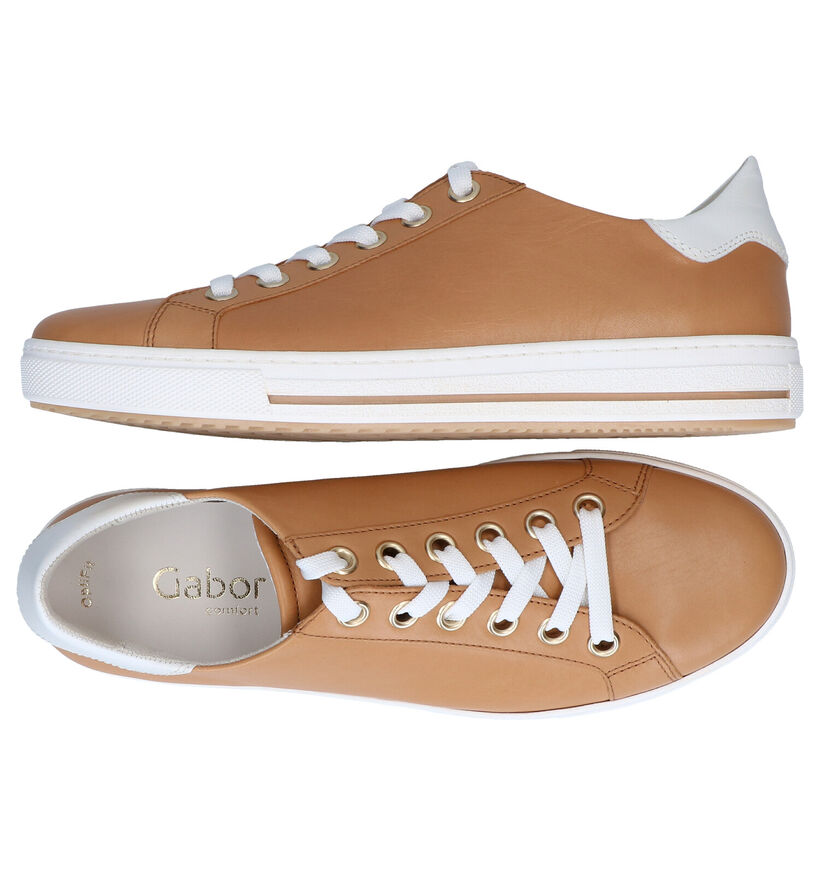 Gabor OptiFit Cognac Veterschoenen in leer (288012)