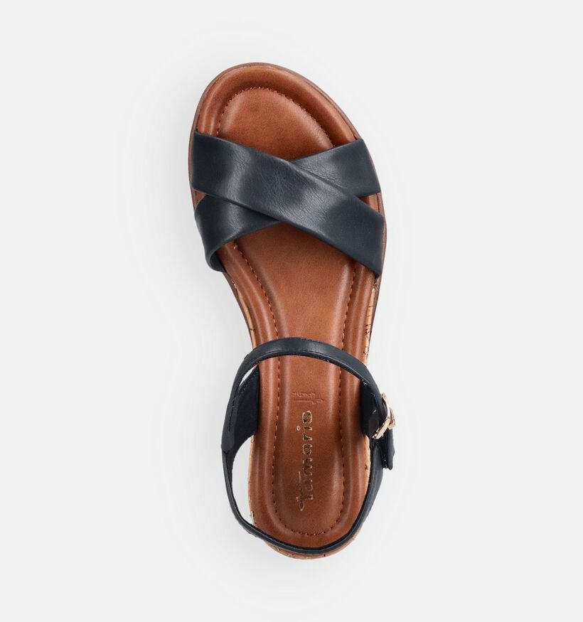 Tamaris Sandales compens&eacute;es en Bleu pour femmes (371673)