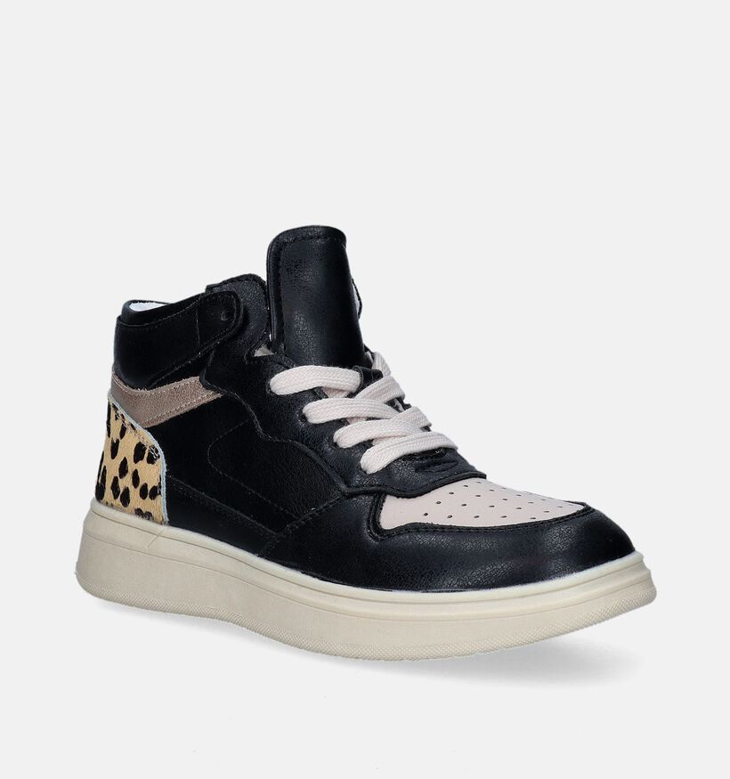 Shoesme Zwarte Hoge sneakers voor meisjes (348072) - geschikt voor steunzolen