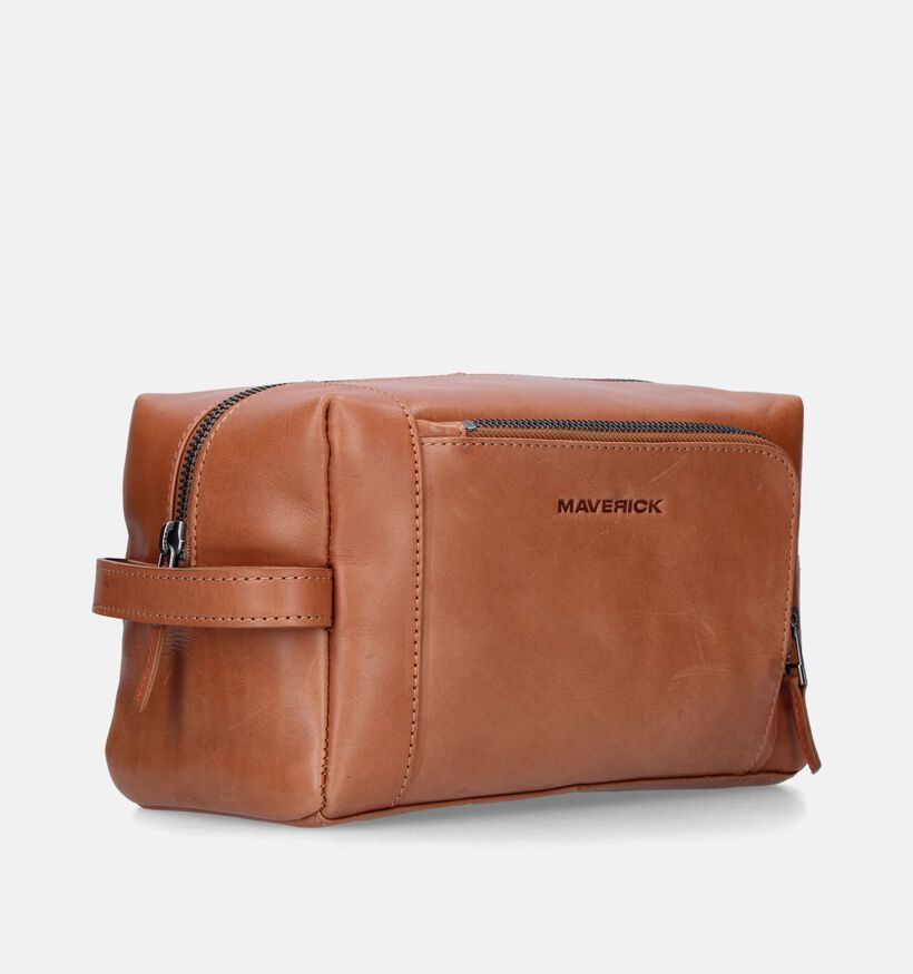 Maverick Trousse de toilette en Cognac pour hommes (358821)