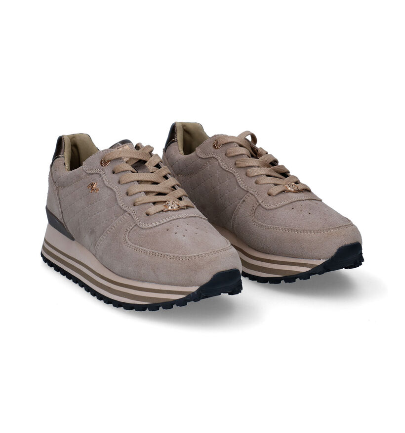 Mexx Eila Chaussures à lacets en Taupe pour femmes (296242) - pour semelles orthopédiques