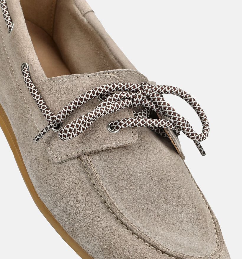 Posh By Poelman Chaussures plates en Beige fonc&eacute; pour femmes (383804)