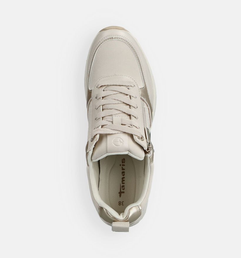 Tamaris Baskets habill&eacute;es en &Eacute;cru pour femmes (367598) - pour semelles orthop&eacute;diques