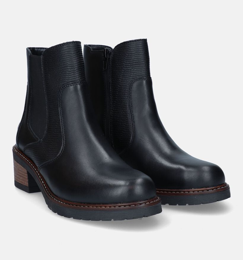 Remonte Bottillons avec talon carré en Noir pour femmes (331586)