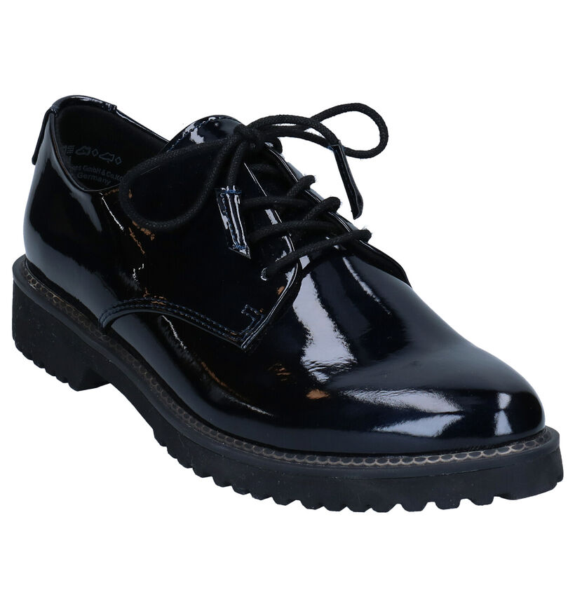 Marco Tozzi Feel Me Zwarte Veterschoenen in kunstleer (277623)