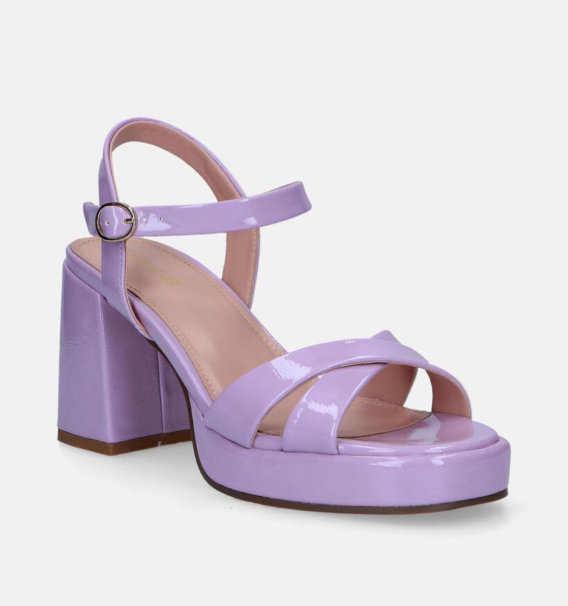 Signatur Sandales avec talon en Mauve pour femmes (340313)