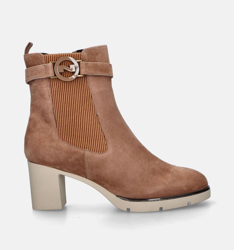 Nathan-Baume Bottines à talons en Cognac pour femmes (348342) - pour semelles orthopédiques