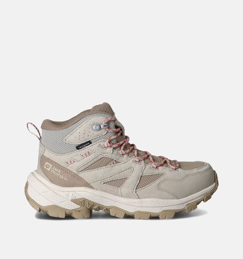 Jack Wolfskin Vojo Tour Texapore Mid Beige Wandelschoenen voor dames (352904) - geschikt voor steunzolen