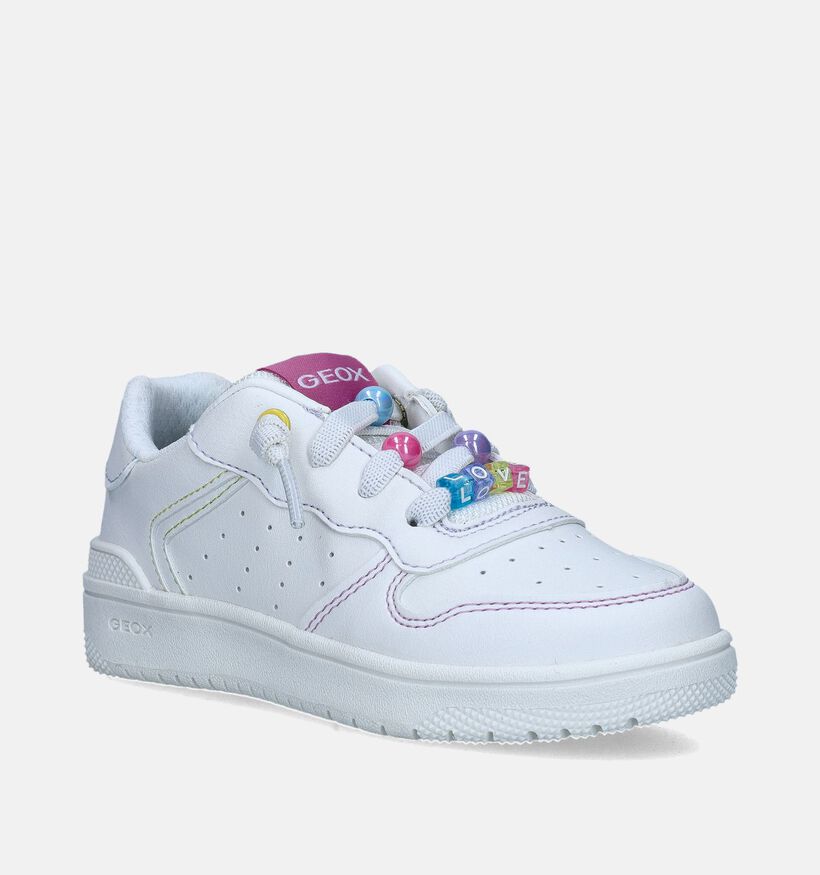 Geox Washiba Baskets en Blanc pour filles (351927) - pour semelles orthopédiques