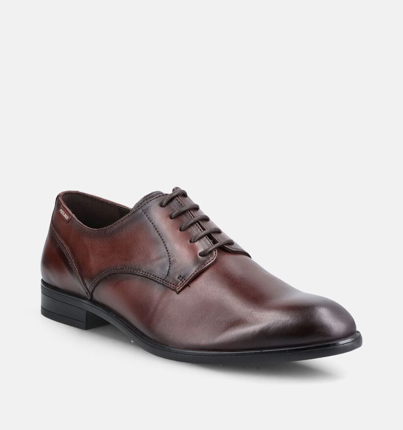 Pikolinos Donkerbruine Geklede Veterschoenen voor heren (387870) - geschikt voor steunzolen