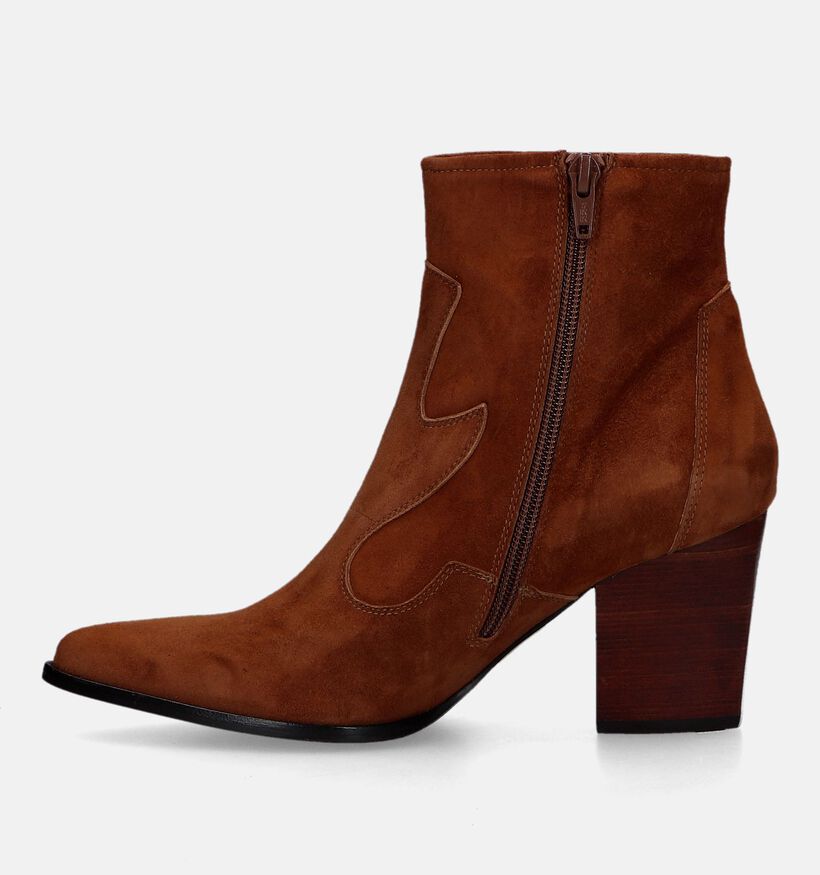 Zinda Bottines à talons en Cognac pour femmes (331697)