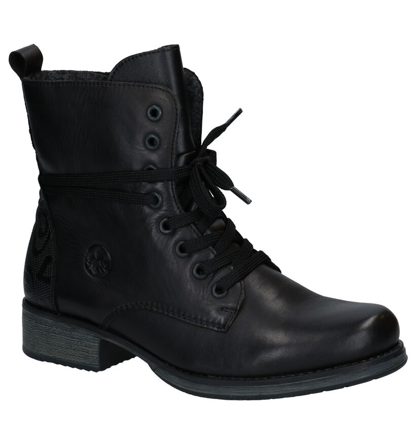 Rieker Zwarte Bottines met veters voor dames (331613)