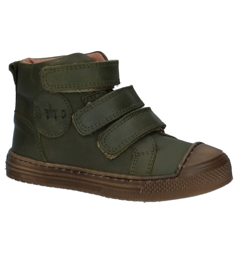 Kaki Boots met Velcro Hampton Bays in leer (224197)