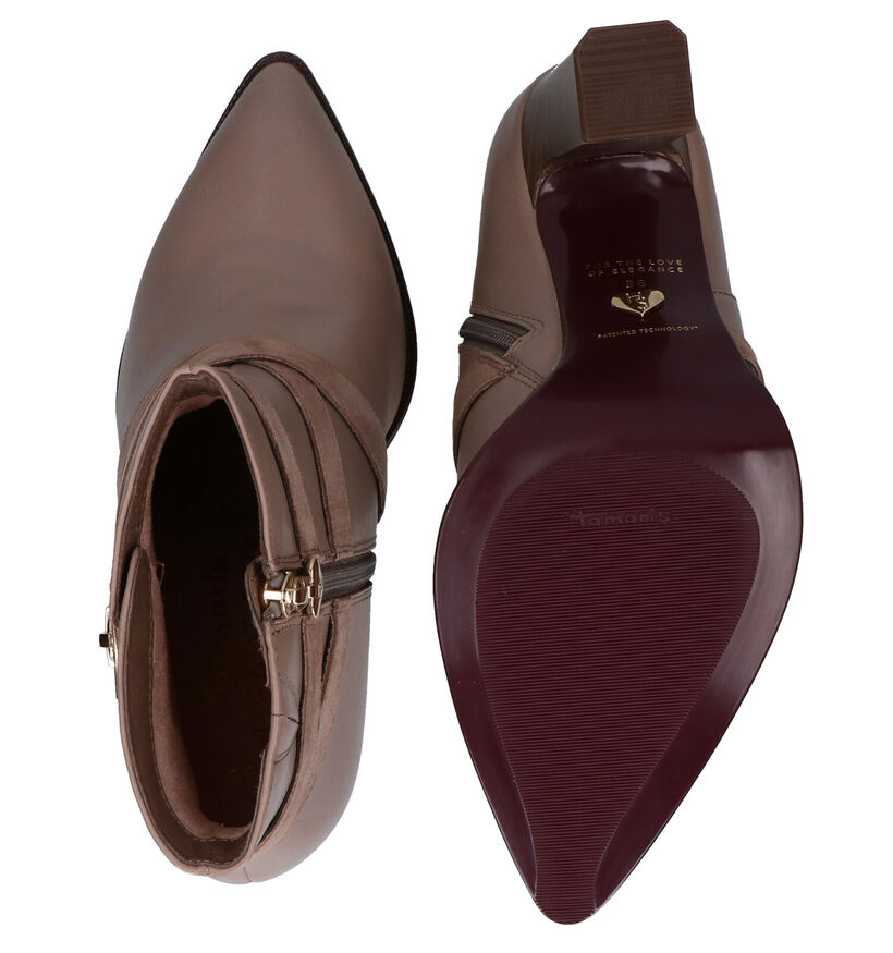 Tamaris Heart & Sole Taupe Enkellaarzen in leer (280967)