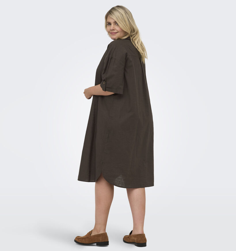 ONLY Carmakoma Coco Robe mi-longue en Marron pour femmes (374872)