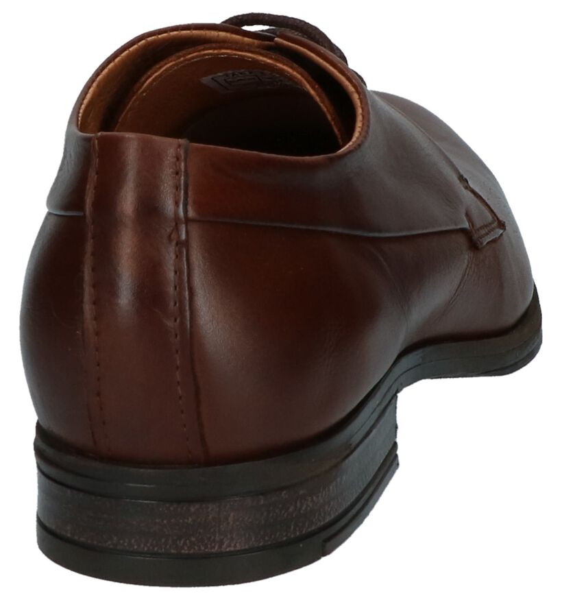 Cognac Jack & Jones Sammy Veterchoenen in leer (212963)