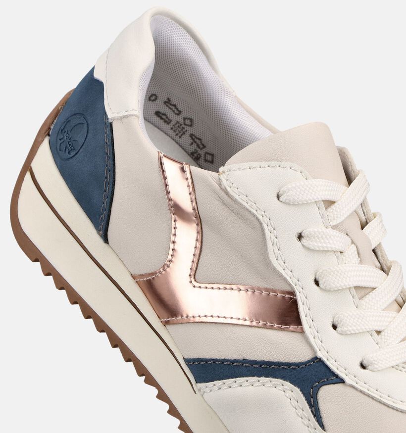 Rieker Ecru Veterschoenen voor dames (370425) - geschikt voor steunzolen