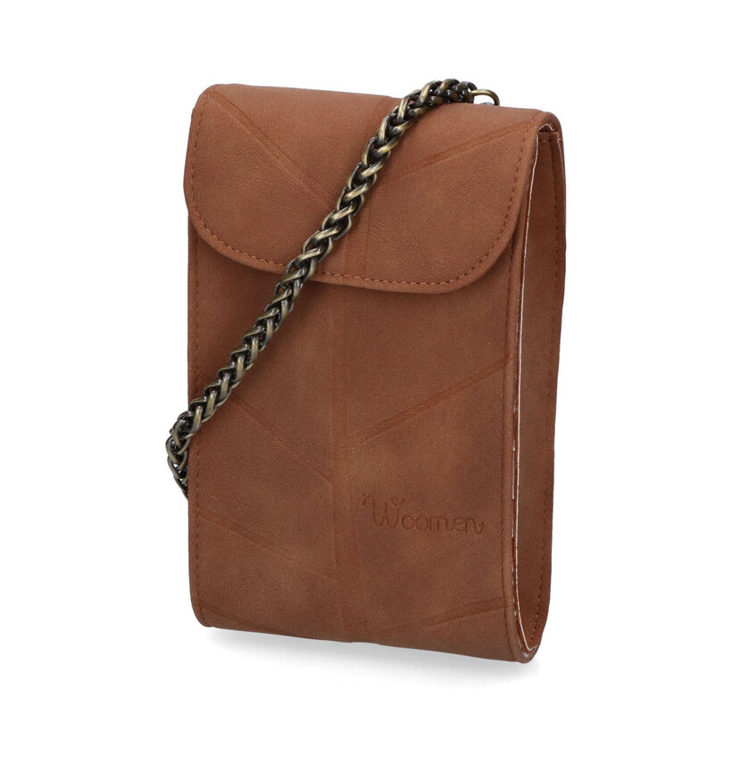 Woomen Nervure Pochette pour téléphone portable en Cognac pour femmes (314865)