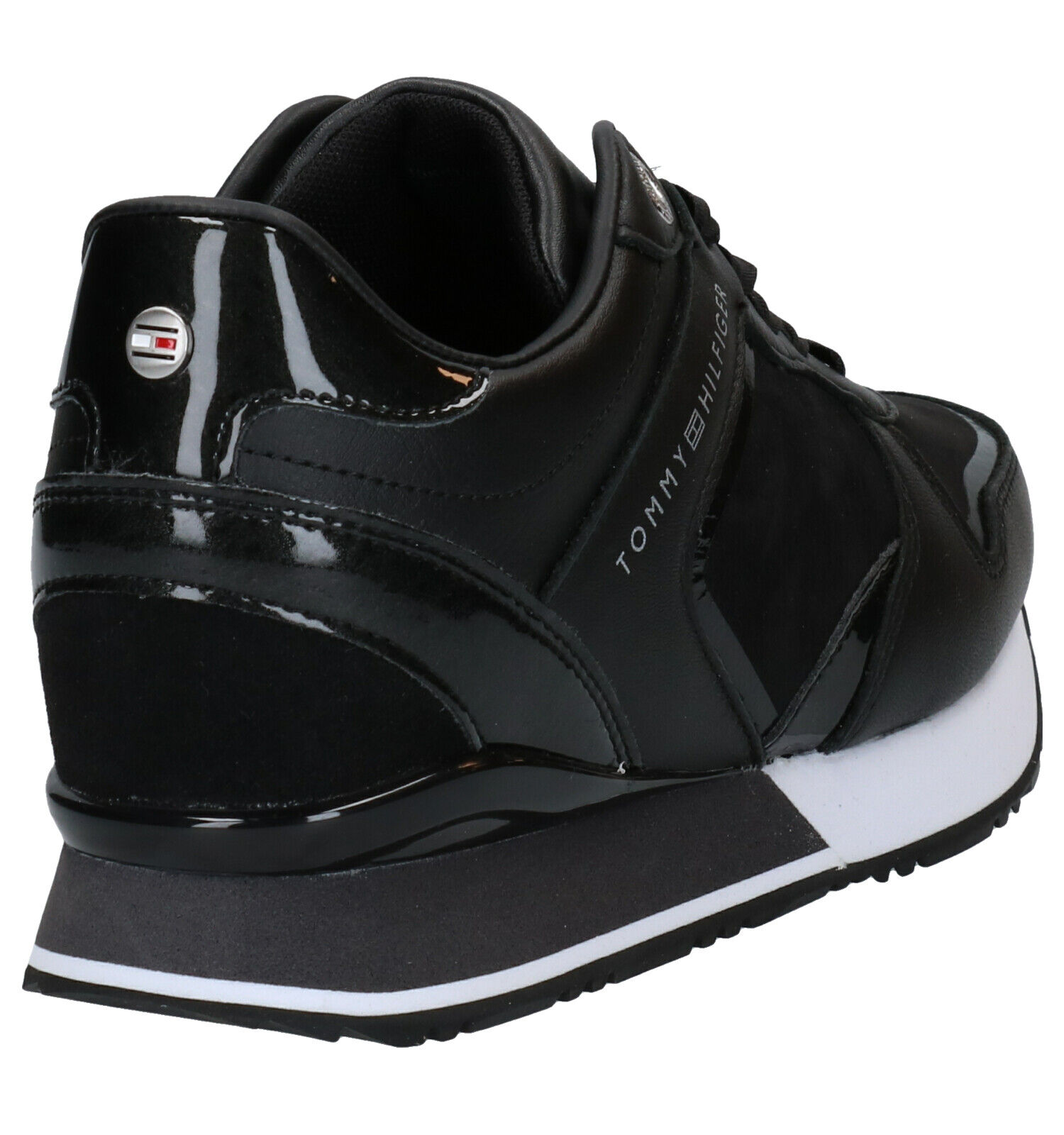 Tommy Hilfiger Dressy Wedge Zwarte Sneakers Dames Sneakers Lage