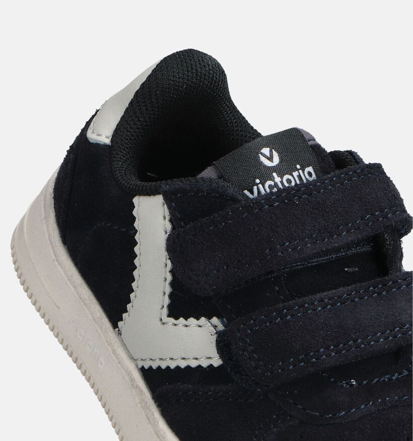 Victoria Tiempo Donkerblauwe/Witte Velcroschoenen voor jongens, meisjes (363410)