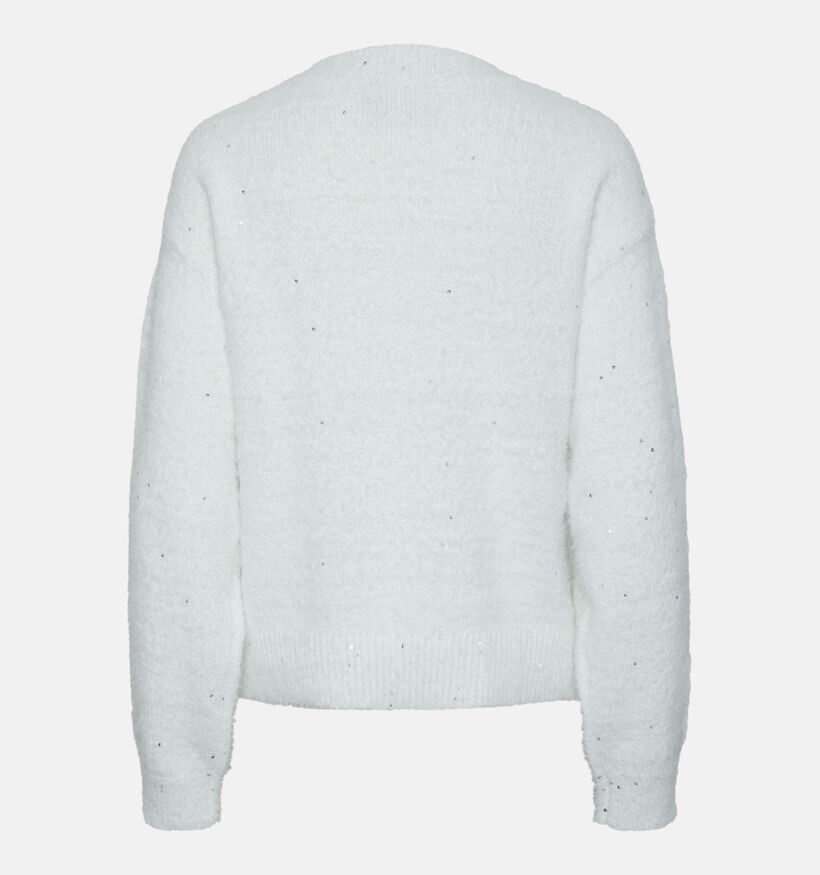 Pieces Neqin Pull tricot&eacute; en Blanc pour femmes (346540)