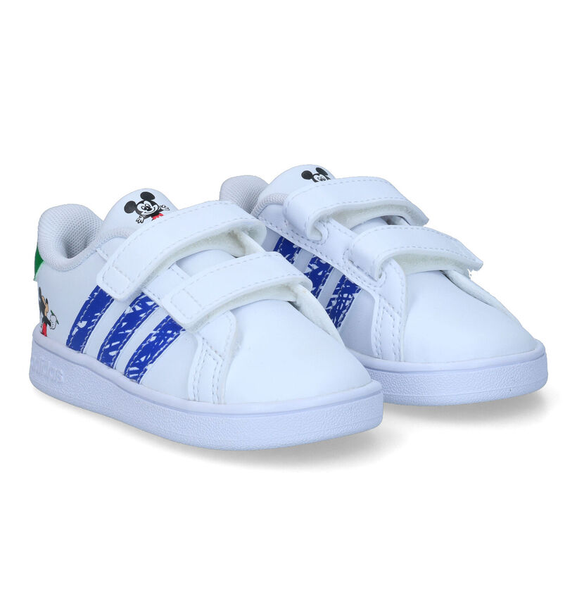 adidas Grand Court Chaussures pour bébé en Blanc en simili cuir (318925)