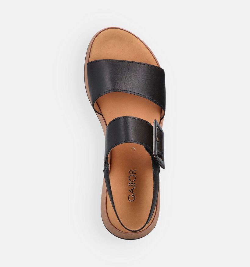 Gabor Sandales compens&eacute;es en Noir pour femmes (371133)