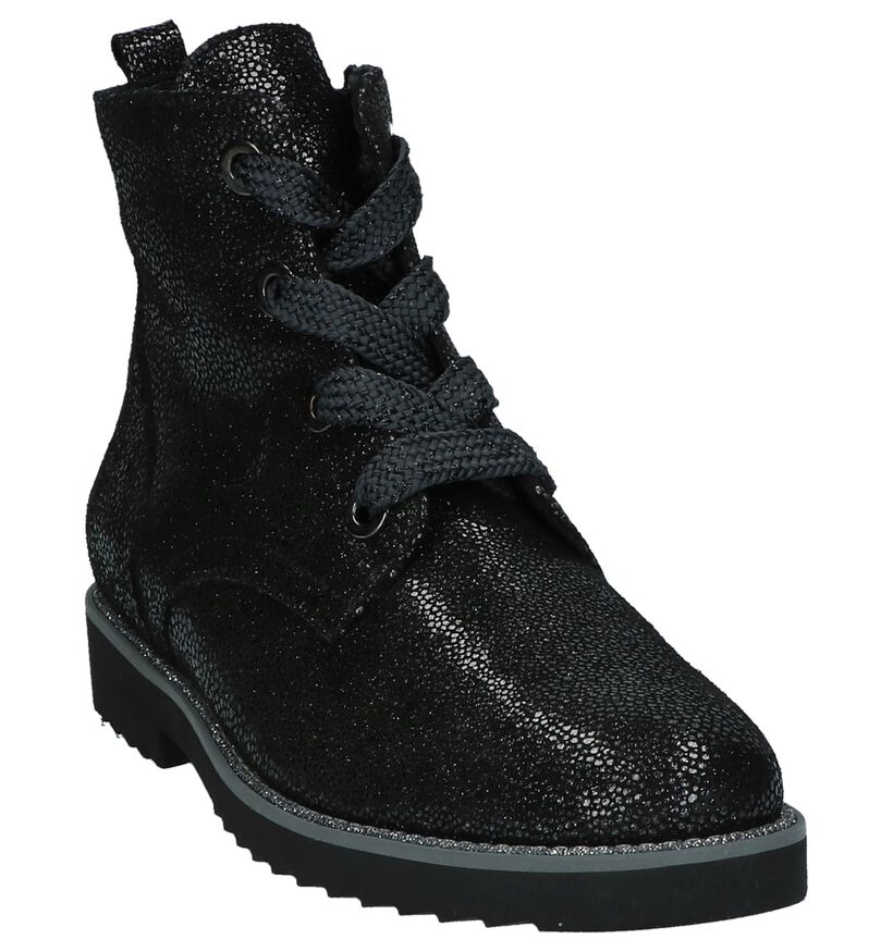 Zwarte Boots met Glitters Softwaves in daim (233076)