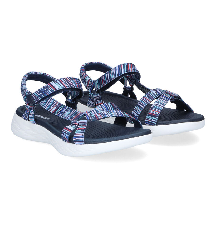 Skechers On The Go 600 Electric Blauwe Sandalen in stof (305709)