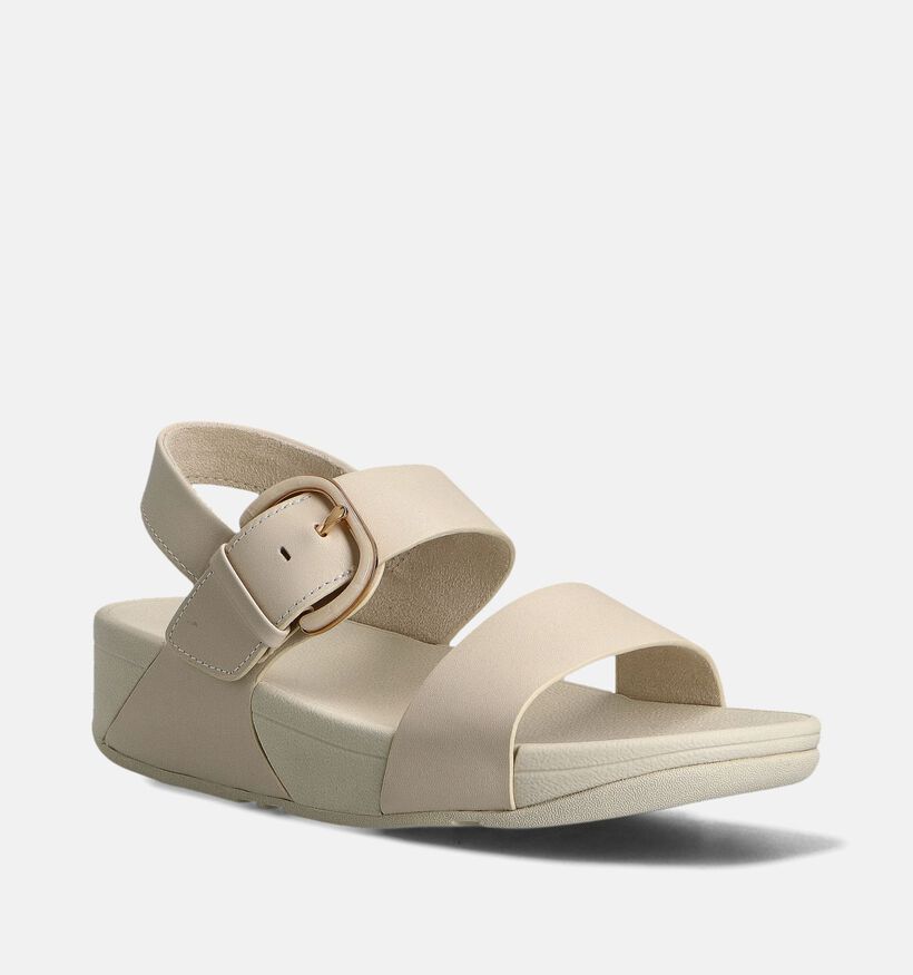 FitFlop Lulu Resin-Buckle Sandales compensées en Beige pour femmes (353670)