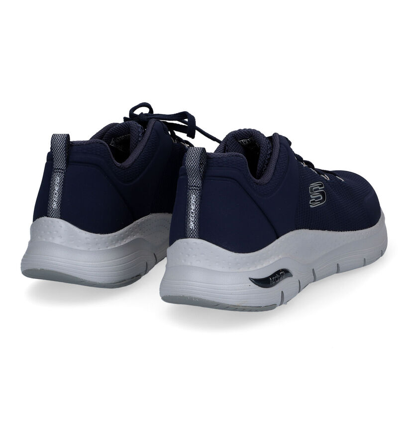 Skechers Arch Fit Blauwe Sneakers in stof (287001)