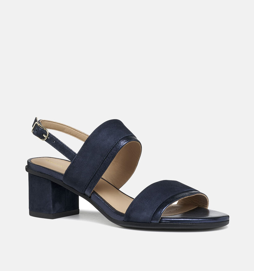 Geox Aurely Donkerblauwe Sandalen op hak voor dames (368198)