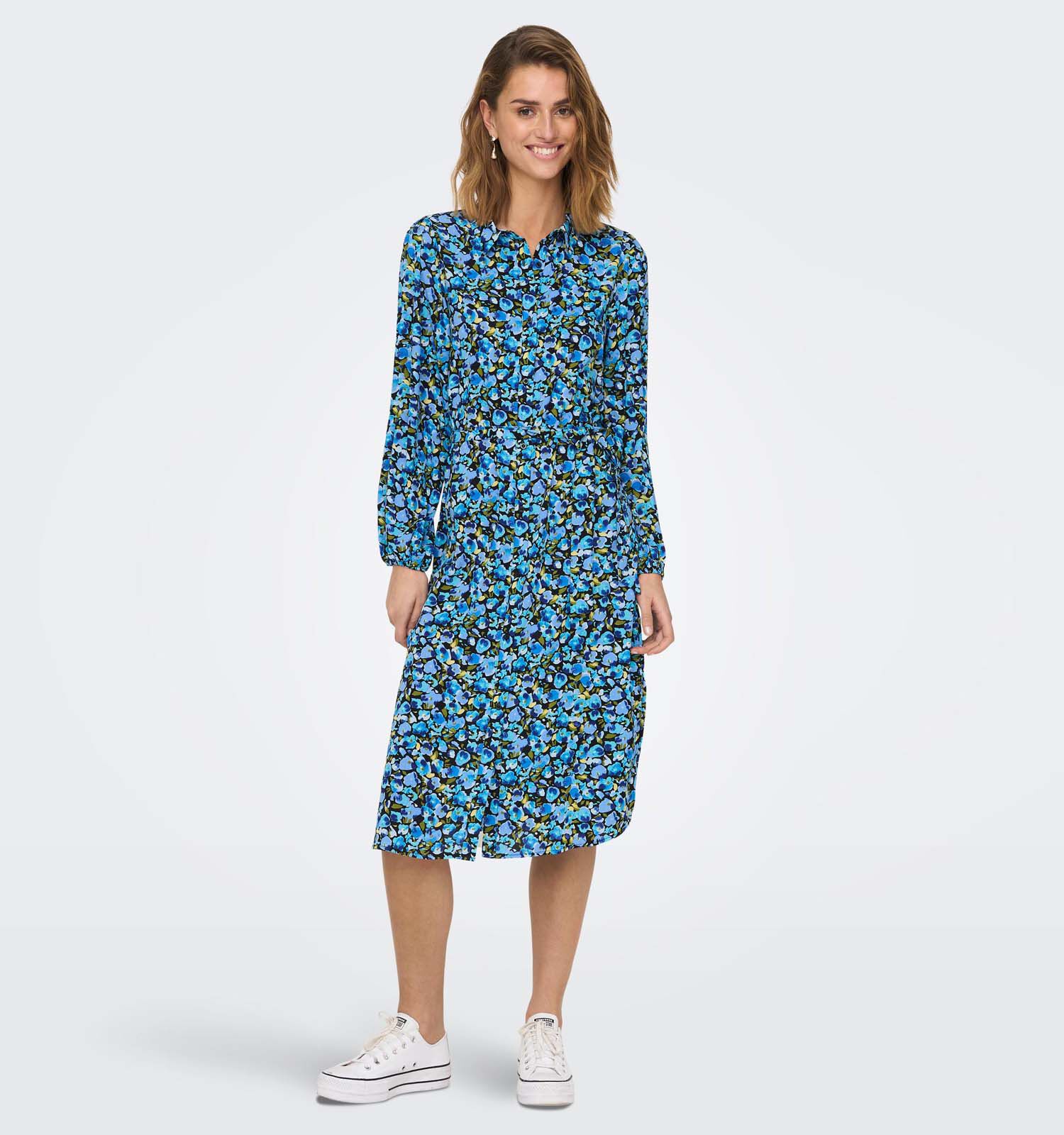 Blauwe hemdjurk hot sale