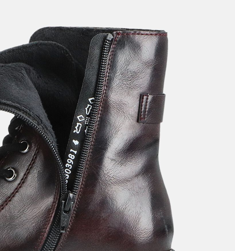 Rieker Bordeaux Boots met Veter en Rits voor dames (377937) - geschikt voor steunzolen