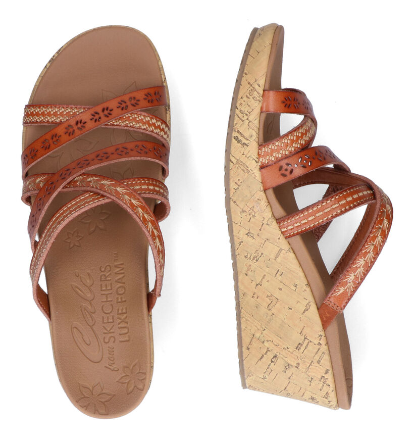 Skechers Beverlee Tiger Posse Cognac Slippers in kunstleer (310874)