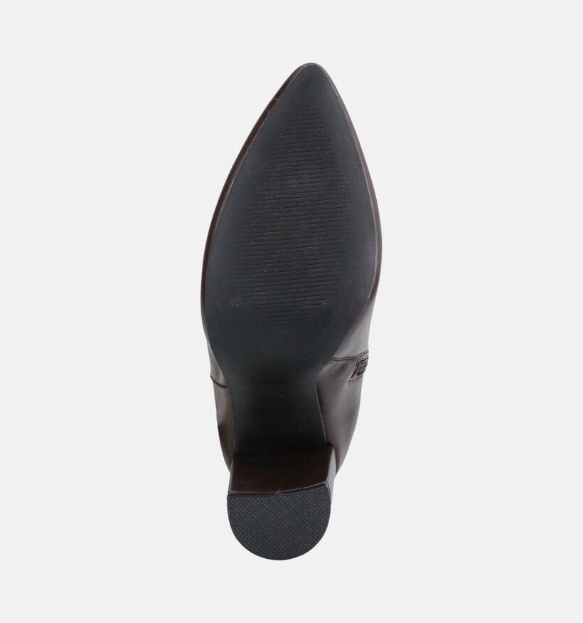 Poelman Bottes hautes &agrave; talons en Brun fonc&eacute; pour femmes (380664)
