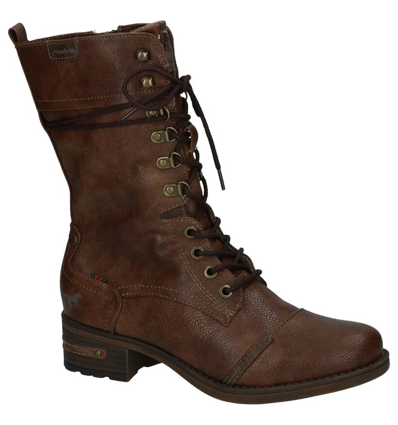 Mustang Bruine Bottines in kunstleer (294332)