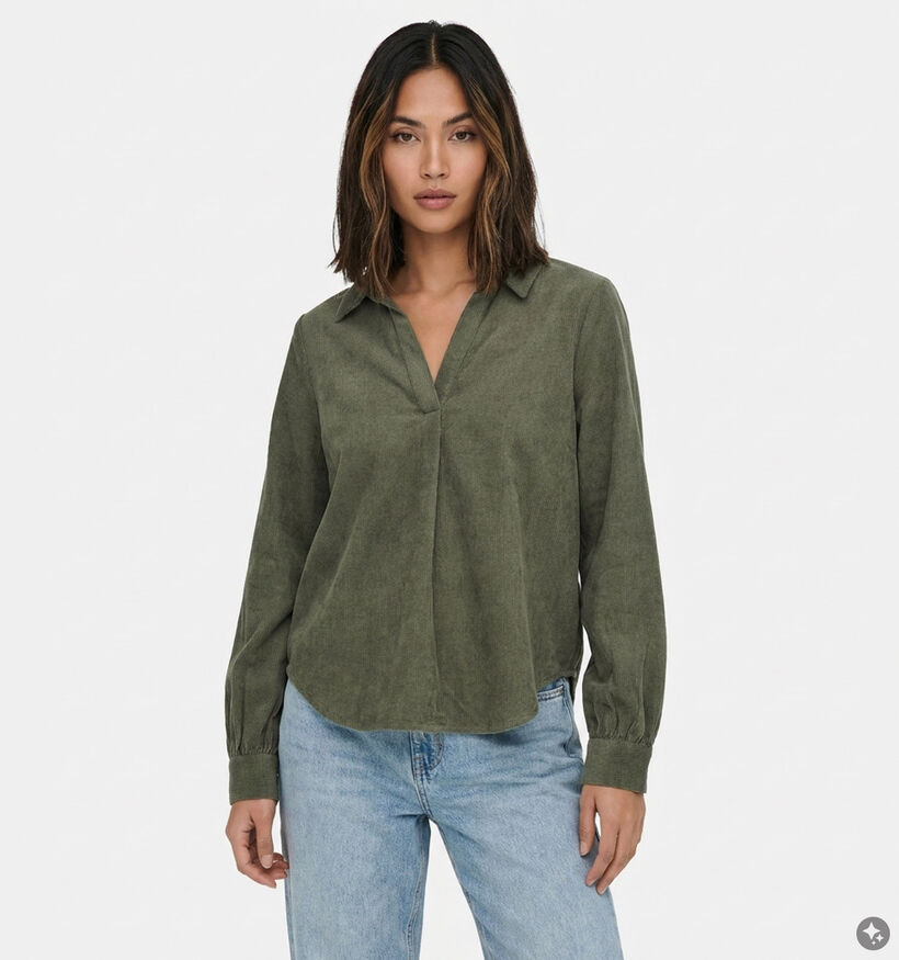 Vero Moda Elly Forest Night Chemise en Vert fonc&eacute; pour femmes (379704)