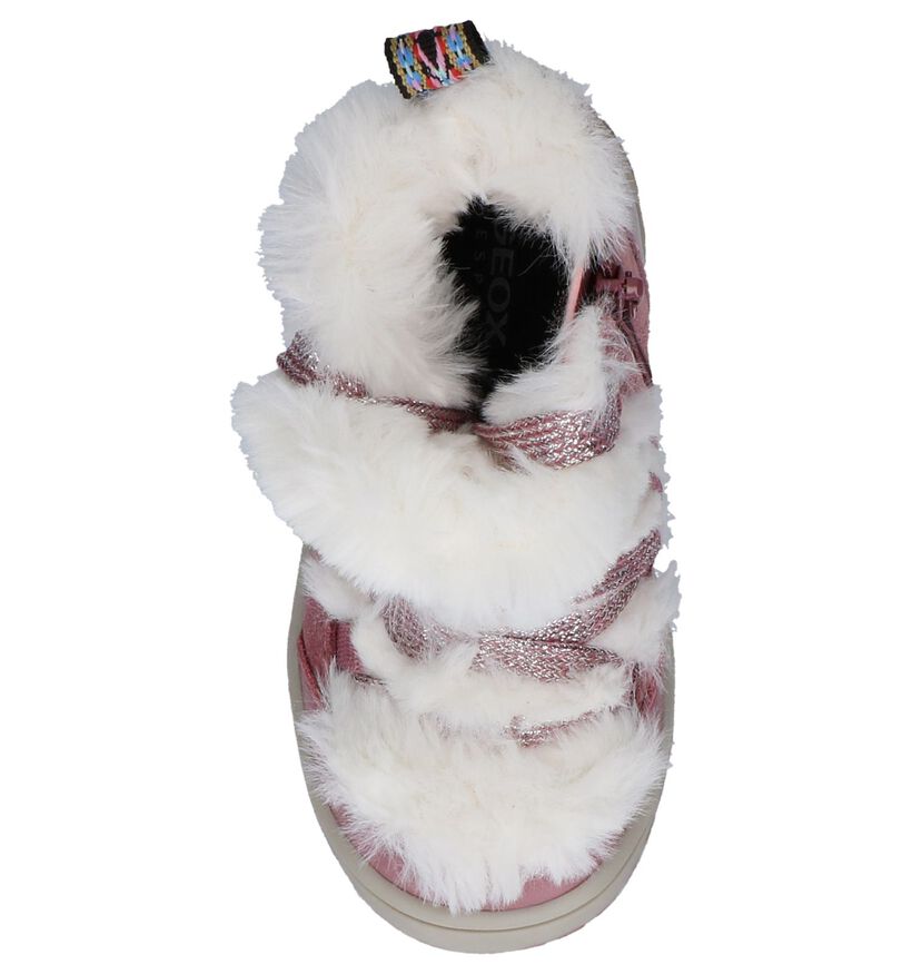 Geox Donker Roze Boots met Rits/Veter in daim (232723)