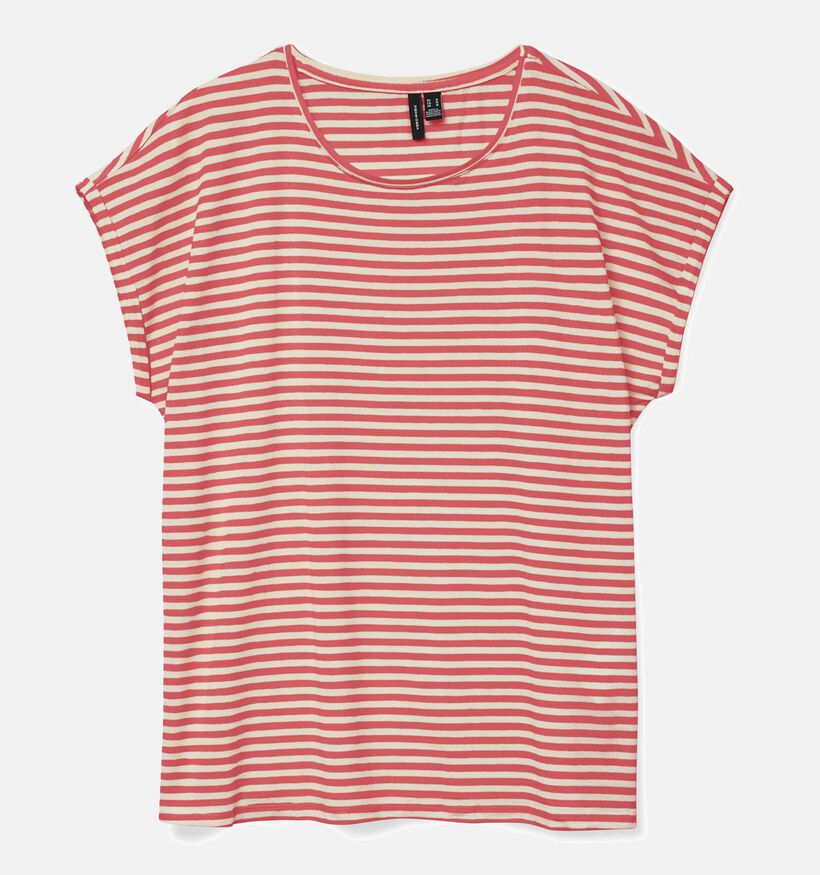 Vero Moda Ava Rode Gestreepte T-shirt voor dames (352200)