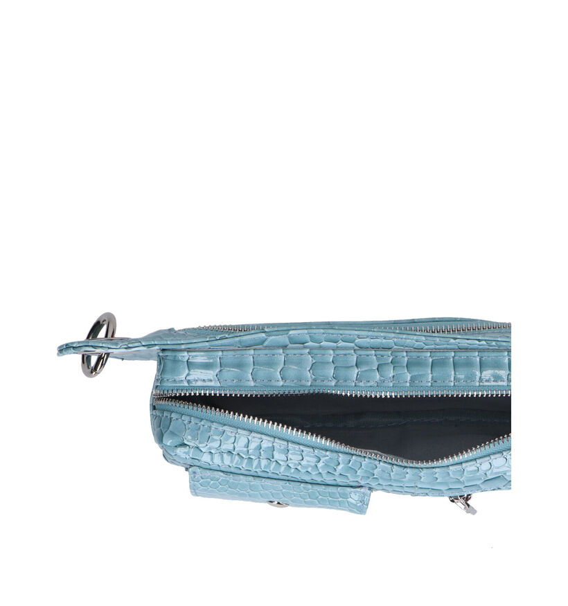 Hvisk Brillay Croco Vegan Blauwe Crossbody Tas in kunstleer (301350)