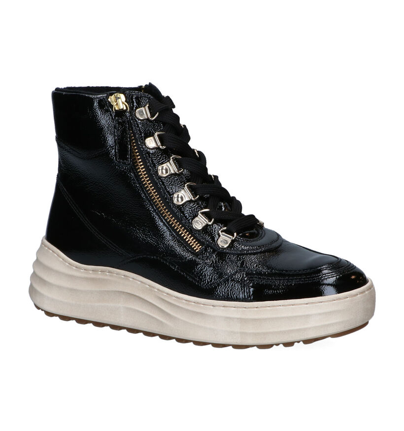 Gabor OptiFit Zwarte Hoge Sneakers in leer (297433)