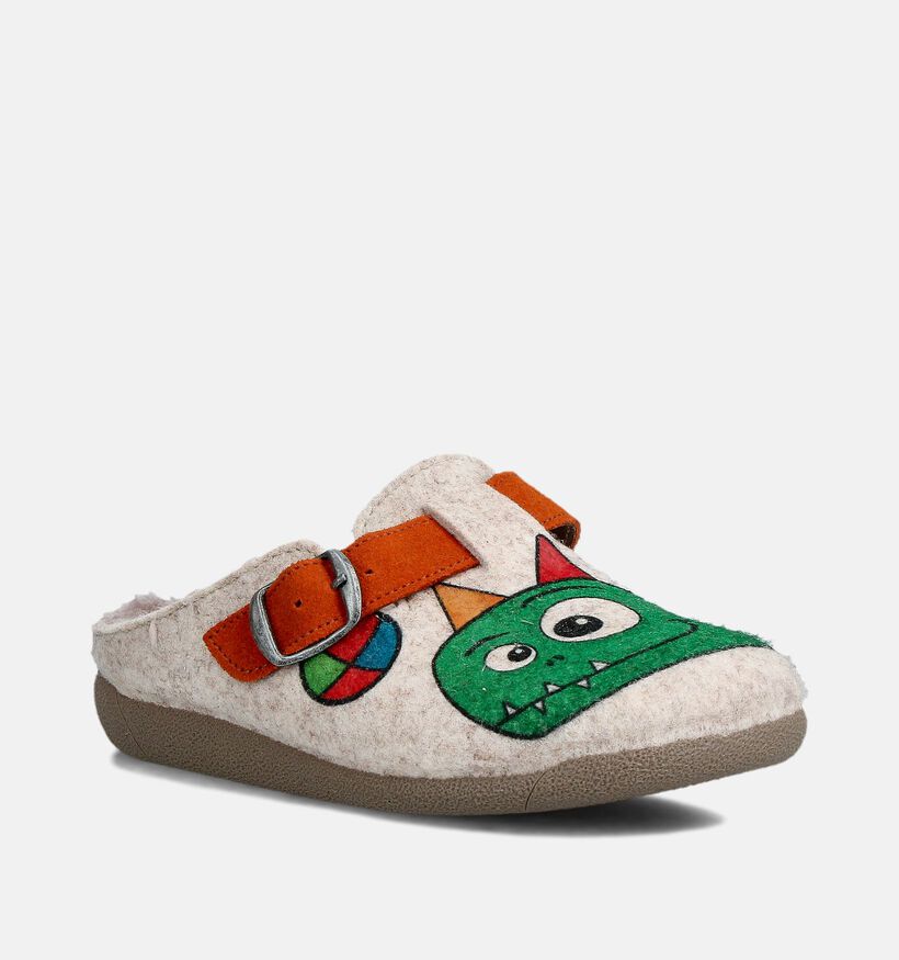 Milo & Mila Dino Beige Pantoffels voor meisjes, jongens (364947) - geschikt voor steunzolen
