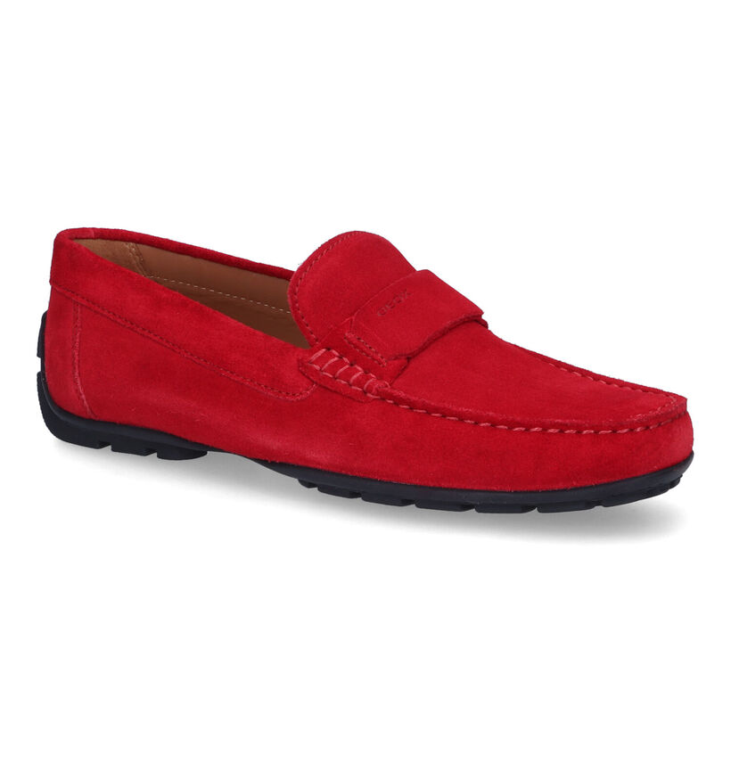 Geox Moner Mocassins en Rouge en daim (313210)