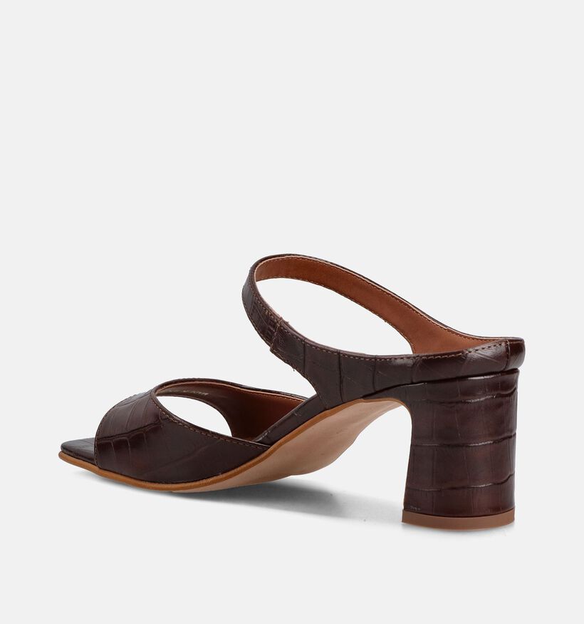 Laurent David Croco Donkerbruine Muiltjes voor dames (373547)