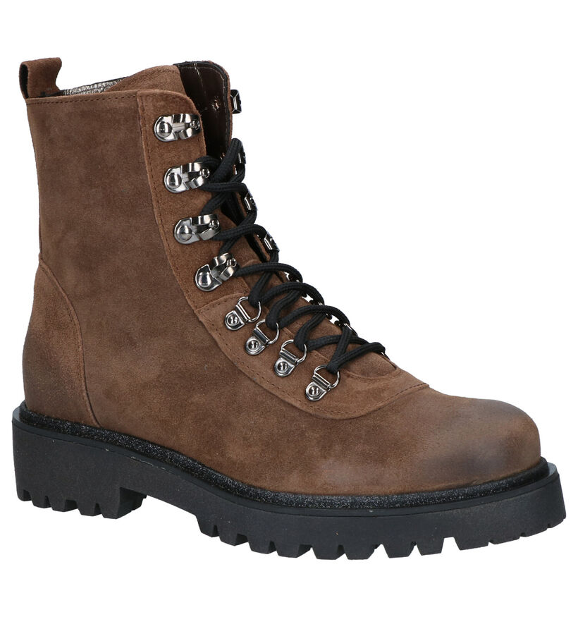 Hip Boots à lacets en Marron en daim (259709)