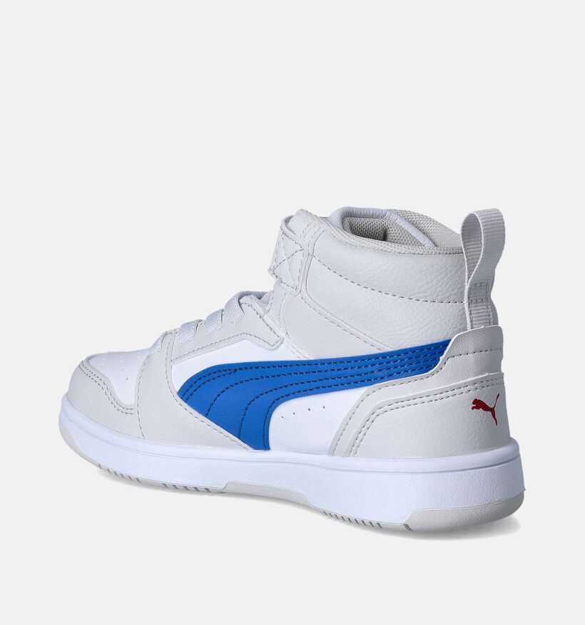 Puma Rebound v6 mid Baskets en Gris pour filles, garçons (350367) - pour semelles orthopédiques
