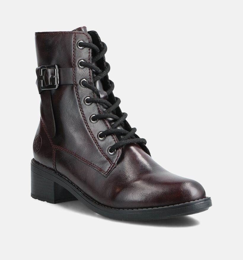 Rieker Bordeaux Boots met Veter en Rits voor dames (377937) - geschikt voor steunzolen