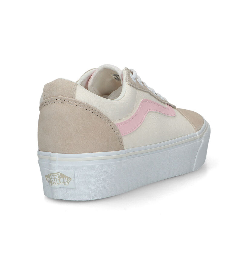 Vans Ward Platform Baskets en Beige pour femmes (321163)